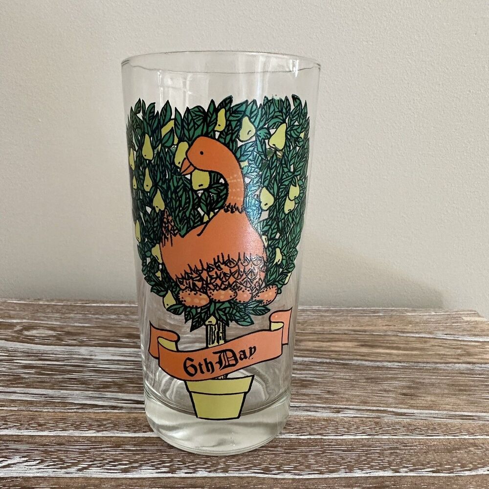 Vintage 12 Days Of Christmas Indiana Glass Tumbler Replacement 6th Day Glass